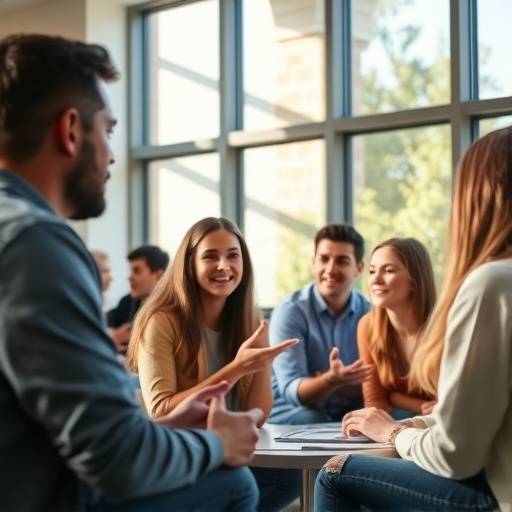 Un grupo de estudiantes participando activamente en un taller de comunicación.
